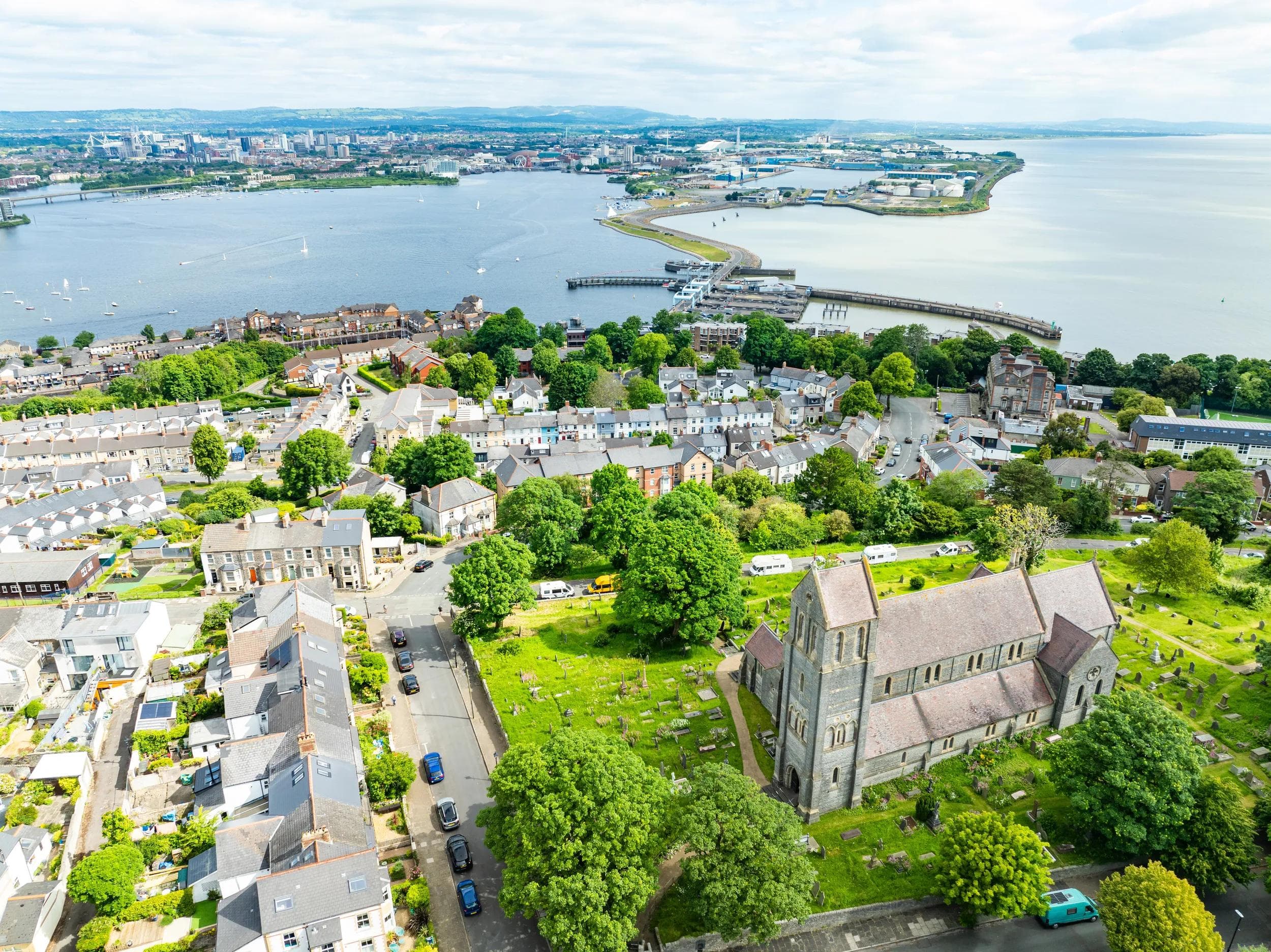 Aerial view of Penarth, Cardiff