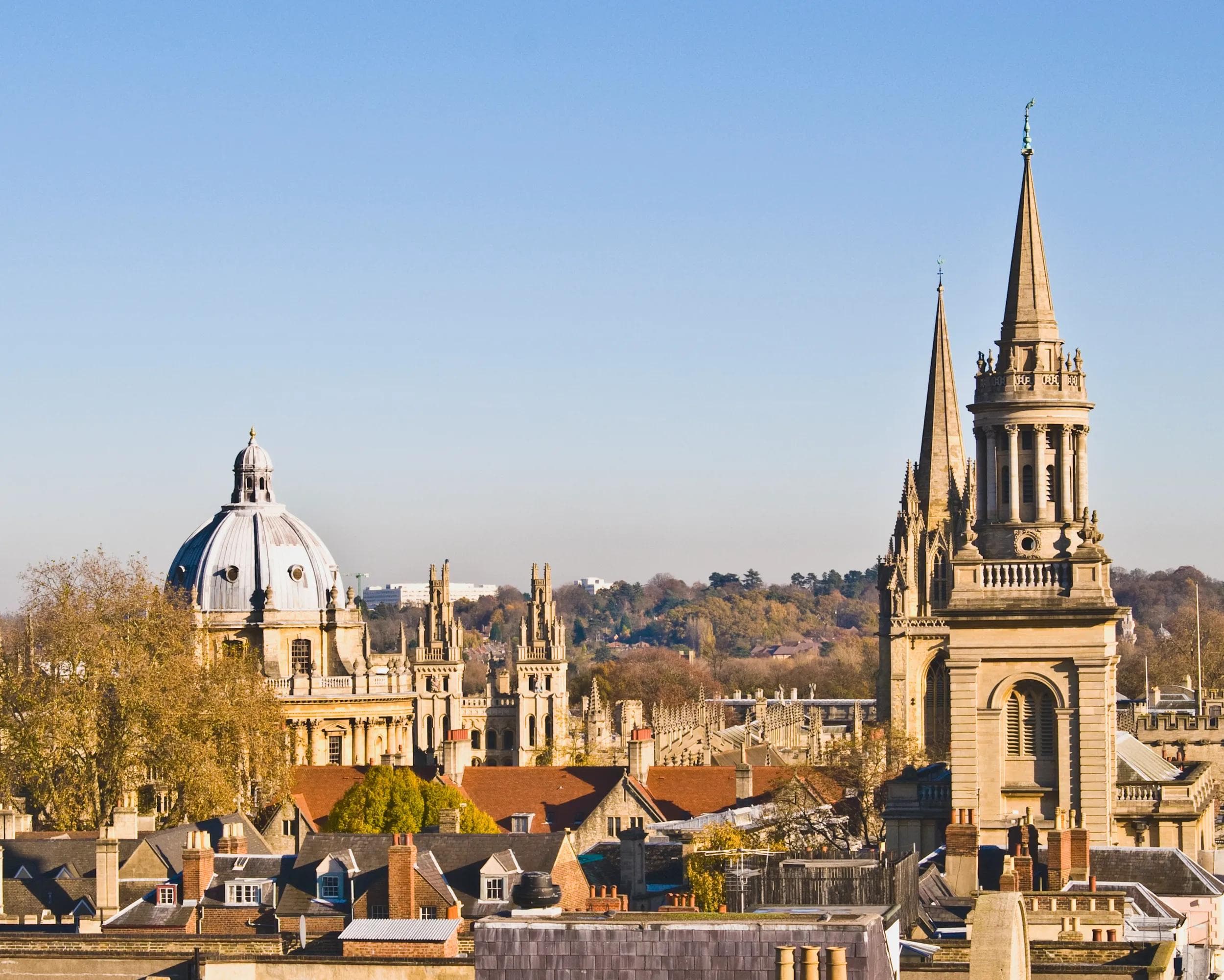 St. Mary's Church tower and Radcliffe Camera to the left.